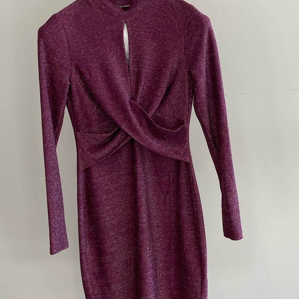 Chic Long Sleeve Dress in Rich Purple
